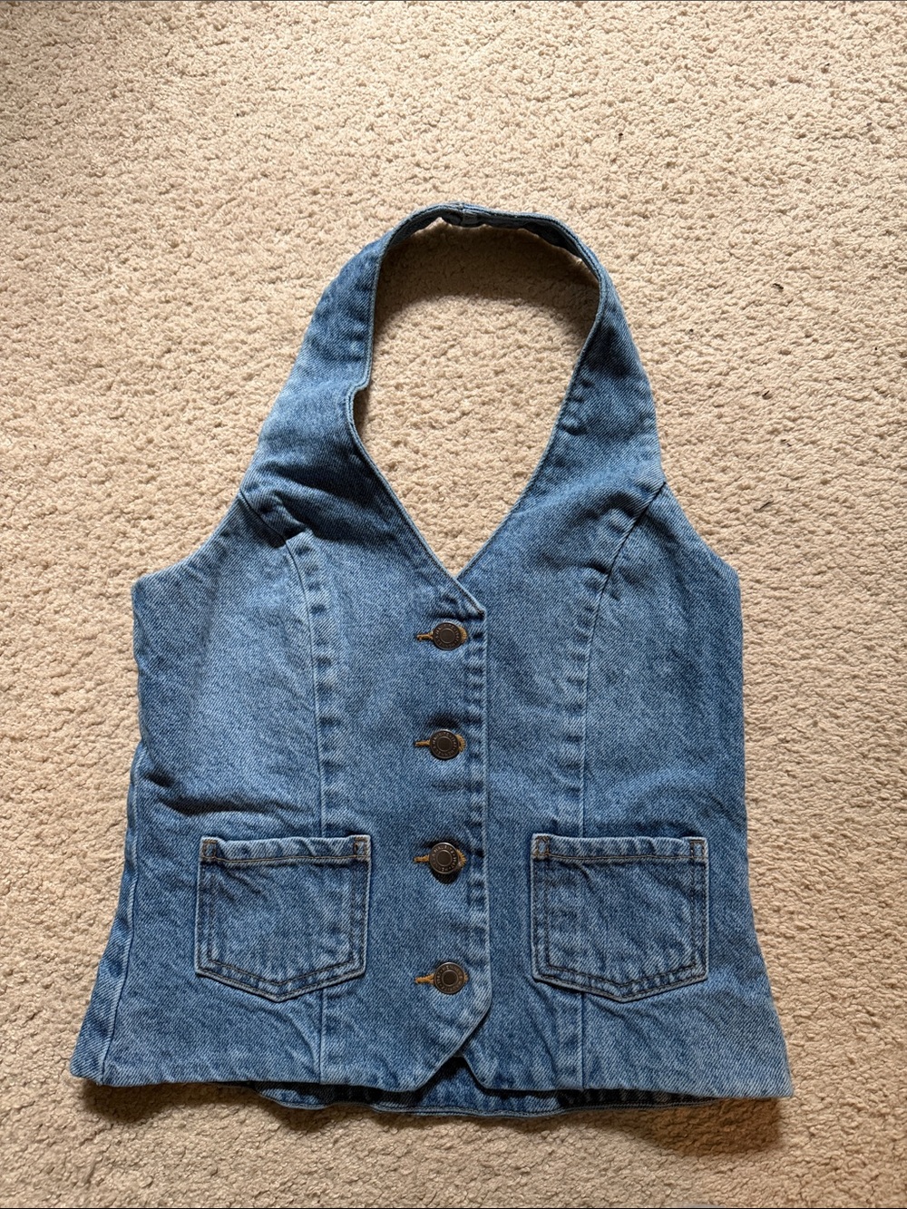 H&M Denim Halter Vest in Blue